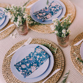 10 In. Chambray Blue Plastic Plates | 120 Count